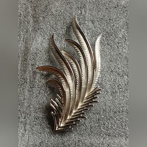 Elegant Vintage Trifari Silver Leaf Brooch